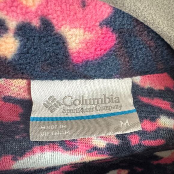 Columbia Glacial IV Print Half Zip Dark Nocturnal Florescence Pullover Fleece M - Picture 9 of 10